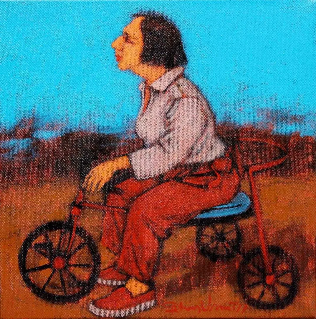 "isimsiz" eseri ORHAN UMUT tarafından 2017 yılında 25x25 cm ölçülerinde Tuval üzeri akrilik boya tekniği ile yapılmıştır.