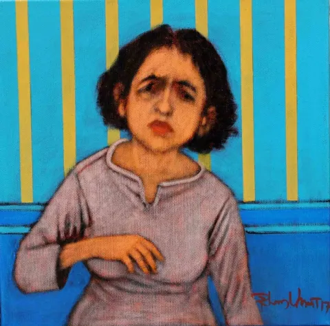 "isimsiz" eseri ORHAN UMUT tarafından 2017 yılında 25x25 cm ölçülerinde Tuval üzeri akrilik boya tekniği ile yapılmıştır.