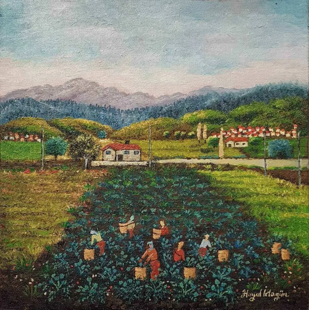 "isimsiz" eseri HAYAL İRTEGÜN tarafından 2017 yılında 25x25 cm ölçülerinde Tuval üzeri yağlı boya tekniği ile yapılmıştır.