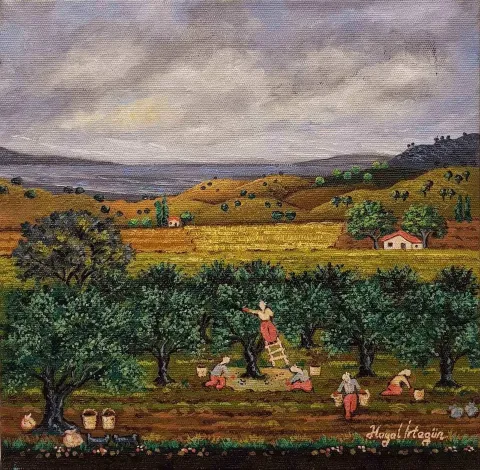 "isimsiz" eseri HAYAL İRTEGÜN tarafından 2017 yılında 25x25 cm ölçülerinde Tuval üzeri yağlı boya tekniği ile yapılmıştır.