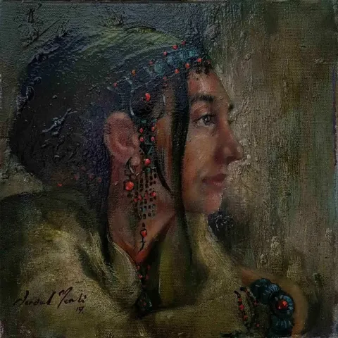 "isimsiz" eseri SERDAL YERLİ tarafından 2017 yılında 25x25 cm ölçülerinde Tuval üzeri yağlı boya tekniği ile yapılmıştır.