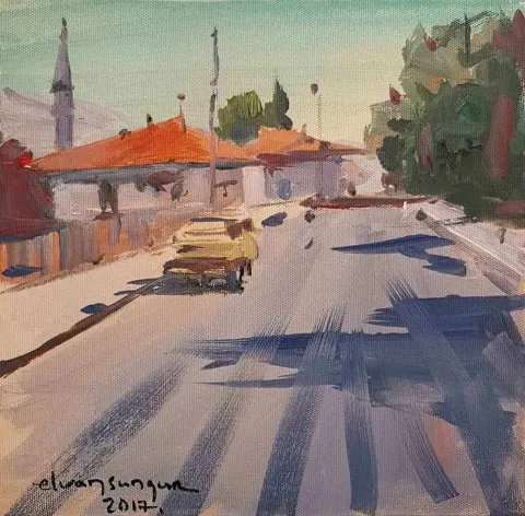 ELVAN SUNGUR — “isimsiz”, 2017 "isimsiz" eseri ELVAN SUNGUR tarafından 2017 yılında 25x25 cm ölçülerinde Tuval üzeri yağlı boya tekniği ile yapılmıştır.
