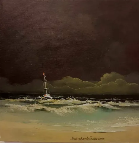 MEHMET EMİN ÖZER — “isimsiz”, 2017 "isimsiz" eseri MEHMET EMİN ÖZER tarafından 2017 yılında 25x25 cm ölçülerinde Tuval üzeri yağlı boya tekniği ile yapılmıştır.