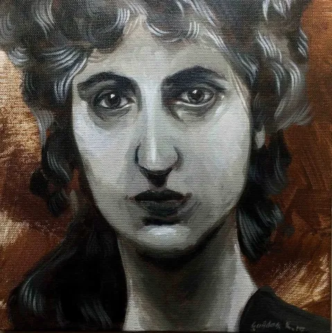 "isimsiz" eseri EREN ÇAĞDAŞ KARASU tarafından 2017 yılında 25x25 cm ölçülerinde Tuval üzeri yağlı boya tekniği ile yapılmıştır.