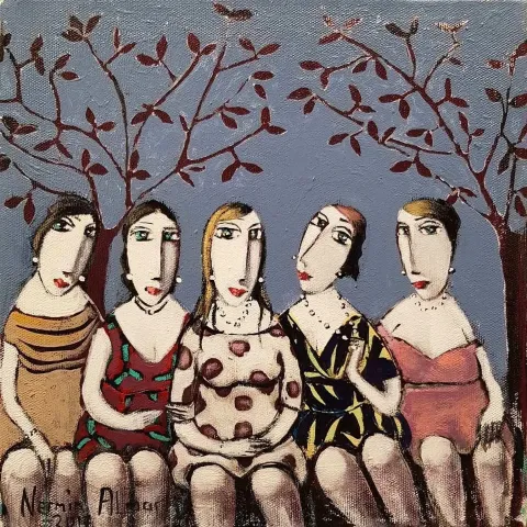 NERMİN ALPAR — “isimsiz”, 2017 "isimsiz" eseri NERMİN ALPAR tarafından 2017 yılında 25x25 cm ölçülerinde Tuval üzeri yağlı boya tekniği ile yapılmıştır.