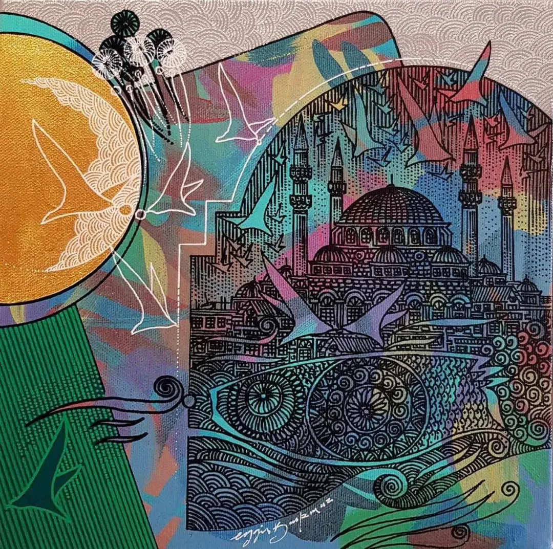 "isimsiz" eseri ENGİN KORKMAZ tarafından 2017 yılında 25x25 cm ölçülerinde Tuval üzeri akrilik boya tekniği ile yapılmıştır.