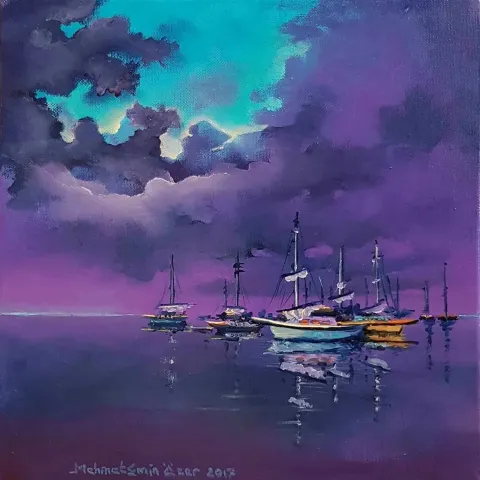 MEHMET EMİN ÖZER — “isimsiz”, 2017 "isimsiz" eseri MEHMET EMİN ÖZER tarafından 2017 yılında 25x25 cm ölçülerinde Tuval üzeri yağlı boya tekniği ile yapılmıştır.