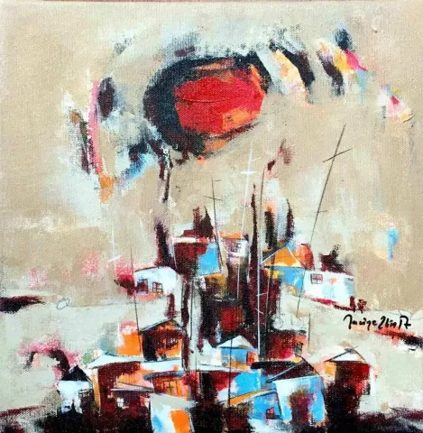 NACİYE BOZDOĞAN AKBAŞ — “isimsiz”, 2017 "isimsiz" eseri NACİYE BOZDOĞAN AKBAŞ tarafından 2017 yılında 25x25 cm ölçülerinde Tuval üzeri yağlı boya tekniği ile yapılmıştır.