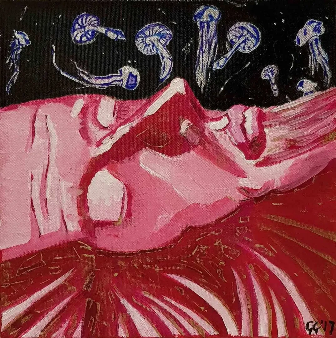 "isimsiz" eseri ÇAĞATAY ÇOPUROĞLU tarafından 2017 yılında 25x25 cm ölçülerinde Tuval üzeri yağlı boya tekniği ile yapılmıştır.