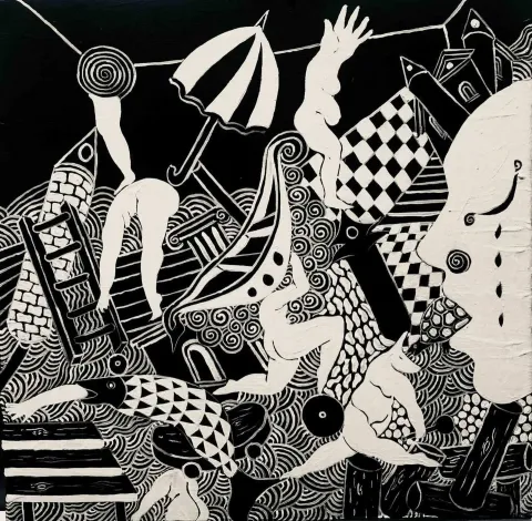 NECMİ GÜRSELER — “isimsiz”, 2017 "isimsiz" eseri NECMİ GÜRSELER tarafından 2017 yılında 25x25 cm ölçülerinde Tuval üzeri yağlı boya tekniği ile yapılmıştır.
