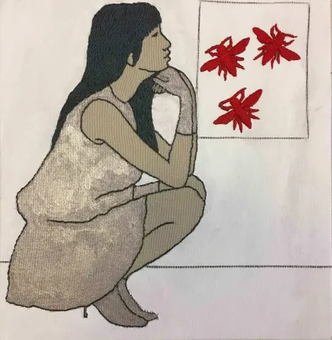HATİCE DOĞAN — “isimsiz”, 2017 "isimsiz" eseri HATİCE DOĞAN tarafından 2017 yılında 25x25 cm ölçülerinde Tuval üzeri karışık teknik tekniği ile yapılmıştır.