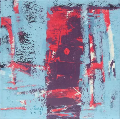 VEDAT ÖRS — “isimsiz”, 2017 "isimsiz" eseri VEDAT ÖRS tarafından 2017 yılında 25x25 cm ölçülerinde Tuval üzeri yağlı boya tekniği ile yapılmıştır.