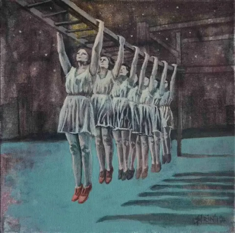 ŞİRİN YILMAZ — “gece görüşü”, 2017 "gece görüşü" eseri ŞİRİN YILMAZ tarafından 2017 yılında 25x25 cm ölçülerinde Tuval üzeri akrilik boya tekniği ile yapılmıştır.