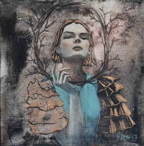 ŞİRİN YILMAZ — “son”, 2017 "son" eseri ŞİRİN YILMAZ tarafından 2017 yılında 25x25 cm ölçülerinde Tuval üzeri akrilik boya tekniği ile yapılmıştır.