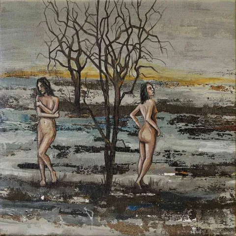 "isimsiz" eseri MAHMUT ÖZDEMİR tarafından 2017 yılında 25x25 cm ölçülerinde Tuval üzeri akrilik boya tekniği ile yapılmıştır.