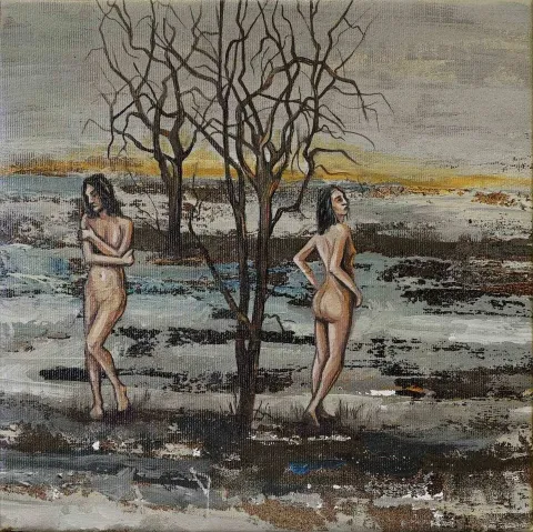 "isimsiz" eseri MAHMUT ÖZDEMİR tarafından 2017 yılında 25x25 cm ölçülerinde Tuval üzeri akrilik boya tekniği ile yapılmıştır.