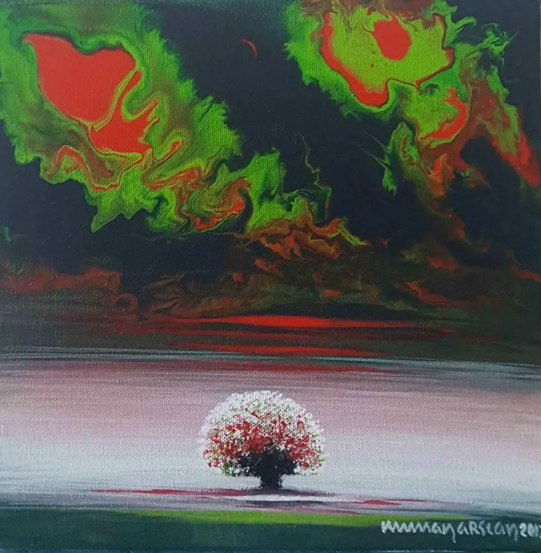 "isimsiz" eseri NUMAN ARSLAN tarafından 2017 yılında 25x25 cm ölçülerinde Tuval üzeri yağlı boya tekniği ile yapılmıştır.