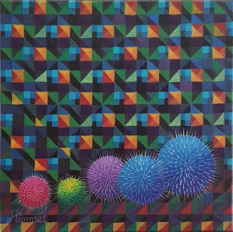 HİMMET GÜMRAH — “isimsiz”, 2017 "isimsiz" eseri HİMMET GÜMRAH tarafından 2017 yılında 25x25 cm ölçülerinde Tuval üzeri yağlı boya tekniği ile yapılmıştır.