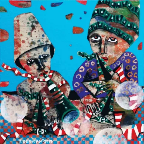 TAMER DERİCAN — “Mavi”, 2017 "Mavi" eseri TAMER DERİCAN tarafından 2017 yılında 25x25 cm ölçülerinde Tuval üzeri yağlı boya tekniği ile yapılmıştır.