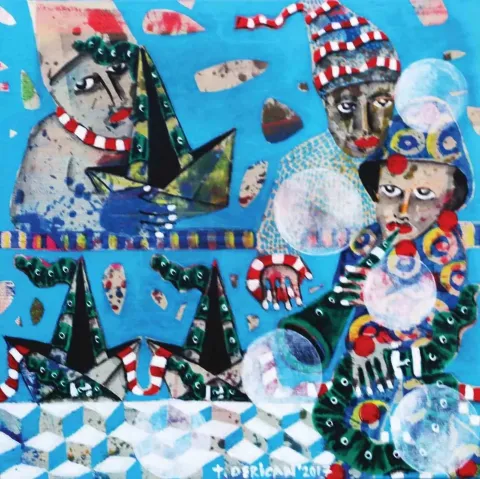 TAMER DERİCAN — “Mavi”, 2017 "Mavi" eseri TAMER DERİCAN tarafından 2017 yılında 25x25 cm ölçülerinde Tuval üzeri yağlı boya tekniği ile yapılmıştır.