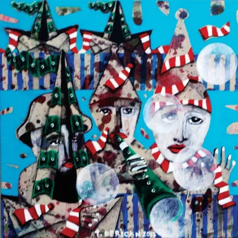 TAMER DERİCAN — “Mavi”, 2017 "Mavi" eseri TAMER DERİCAN tarafından 2017 yılında 25x25 cm ölçülerinde Tuval üzeri yağlı boya tekniği ile yapılmıştır.