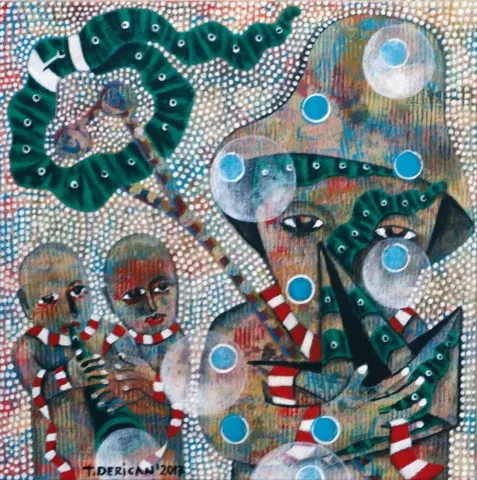 TAMER DERİCAN — “Nokta”, 2017 "Nokta" eseri TAMER DERİCAN tarafından 2017 yılında 25x25 cm ölçülerinde Tuval üzeri yağlı boya tekniği ile yapılmıştır.