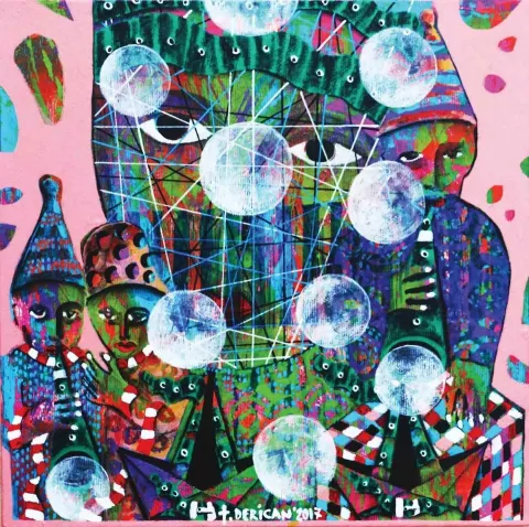 TAMER DERİCAN — “Pembe”, 2017 "Pembe" eseri TAMER DERİCAN tarafından 2017 yılında 25x25 cm ölçülerinde Tuval üzeri yağlı boya tekniği ile yapılmıştır.
