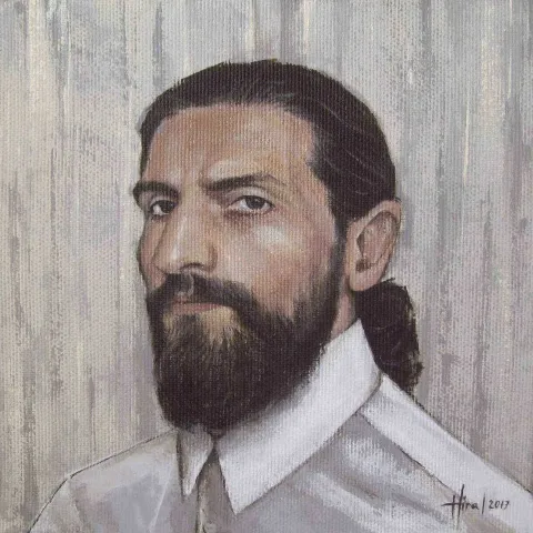 "isimsiz" eseri HİRA YILMAZ tarafından 2017 yılında 25x25 cm ölçülerinde Tuval üzeri yağlı boya tekniği ile yapılmıştır.