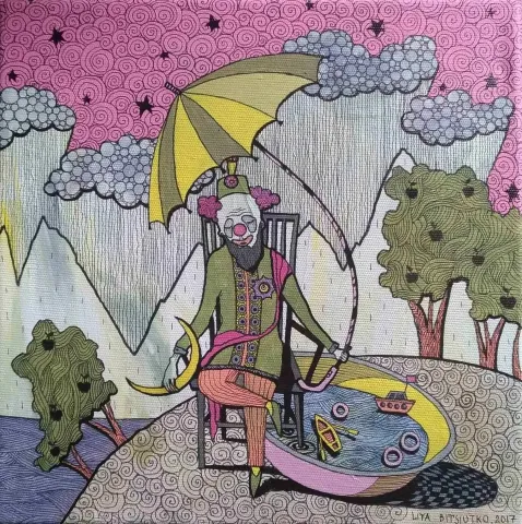 LİYA BİTSİUTKO — “Inland Rain”, 2017 "Inland Rain" eseri LİYA BİTSİUTKO tarafından 2017 yılında 25x25 cm ölçülerinde Kağıt üzeri karışık teknik tekniği ile yapılmıştır.