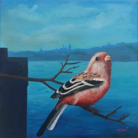 DİLARA KOZ — “Galata Kulesi”, 2017 "Galata Kulesi" eseri DİLARA KOZ tarafından 2017 yılında 25x25 cm ölçülerinde Tuval üzeri akrilik boya tekniği ile yapılmıştır.