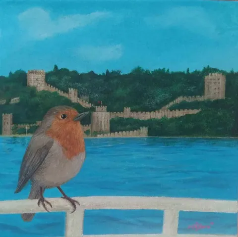 DİLARA KOZ — “Rumeli Hisarı”, 2017 "Rumeli Hisarı" eseri DİLARA KOZ tarafından 2017 yılında 25x25 cm ölçülerinde Tuval üzeri akrilik boya tekniği ile yapılmıştır.