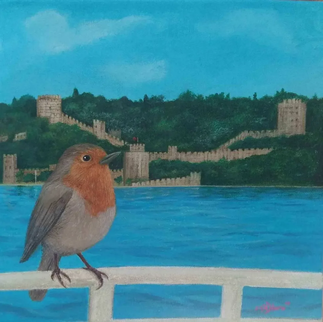 yakınlaştır "Rumeli Hisarı" eseri DİLARA KOZ tarafından 2017 yılında 25x25 cm ölçülerinde Tuval üzeri akrilik boya tekniği ile yapılmıştır.