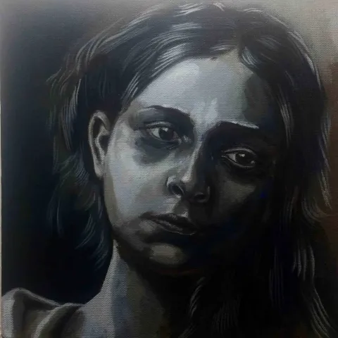 "isimsiz" eseri EREN ÇAĞDAŞ KARASU tarafından 2017 yılında 25x25 cm ölçülerinde Tuval üzeri yağlı boya tekniği ile yapılmıştır.