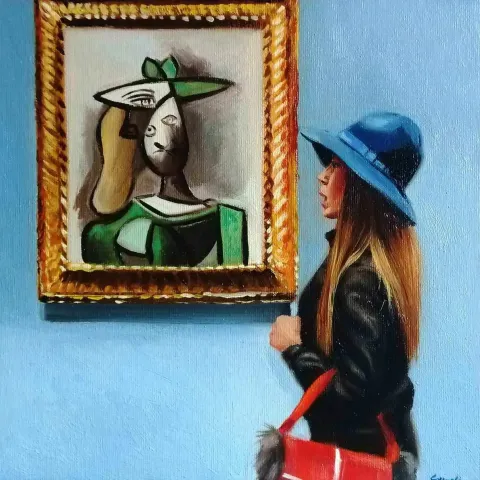 "isimsiz" eseri ŞEYMA BAŞARAN tarafından 2017 yılında 25x25 cm ölçülerinde Tuval üzeri yağlı boya tekniği ile yapılmıştır.