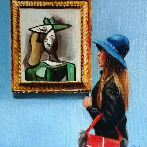 "isimsiz" eseri ŞEYMA BAŞARAN tarafından 2017 yılında 25x25 cm ölçülerinde Tuval üzeri yağlı boya tekniği ile yapılmıştır.
