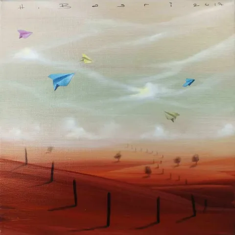 HASAN BASRİ İNAN — “Seyyah Olup Şu Alemi Gezerim”, 2017 "Seyyah Olup Şu Alemi Gezerim" eseri HASAN BASRİ İNAN tarafından 2017 yılında 25x25 cm ölçülerinde Tuval üzeri yağlı boya tekniği ile yapılmıştır.