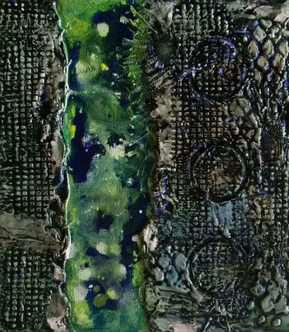 EMRE ATLAN — “isimsiz”, 2017 "isimsiz" eseri EMRE ATLAN tarafından 2017 yılında 25x25 cm ölçülerinde Tuval üzeri karışık teknik tekniği ile yapılmıştır.