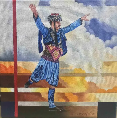 ALİ AKYOL — “isimsiz”, 2017 "isimsiz" eseri ALİ AKYOL tarafından 2017 yılında 25x25 cm ölçülerinde Tuval üzeri yağlı boya tekniği ile yapılmıştır.