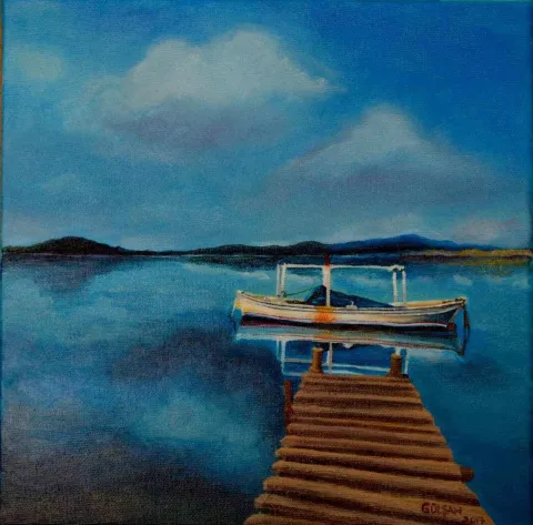 "isimsiz" eseri GÜLŞAH ÇALHAN tarafından 2017 yılında 25x25 cm ölçülerinde Tuval üzeri yağlı boya tekniği ile yapılmıştır.