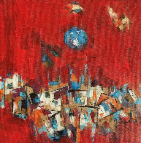NACİYE BOZDOĞAN AKBAŞ — “isimsiz”, 2017 "isimsiz" eseri NACİYE BOZDOĞAN AKBAŞ tarafından 2017 yılında 25x25 cm ölçülerinde Tuval üzeri akrilik boya tekniği ile yapılmıştır.