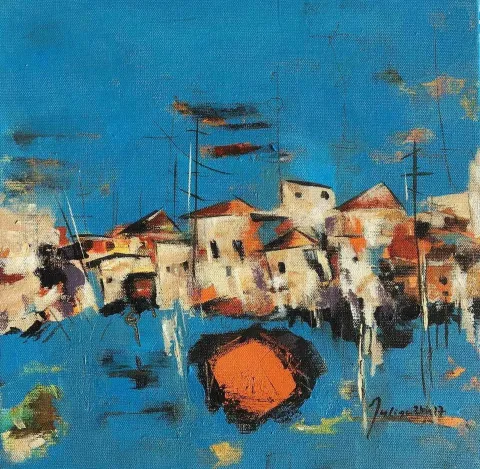 NACİYE BOZDOĞAN AKBAŞ — “isimsiz”, 2017 "isimsiz" eseri NACİYE BOZDOĞAN AKBAŞ tarafından 2017 yılında 25x25 cm ölçülerinde Tuval üzeri akrilik boya tekniği ile yapılmıştır.