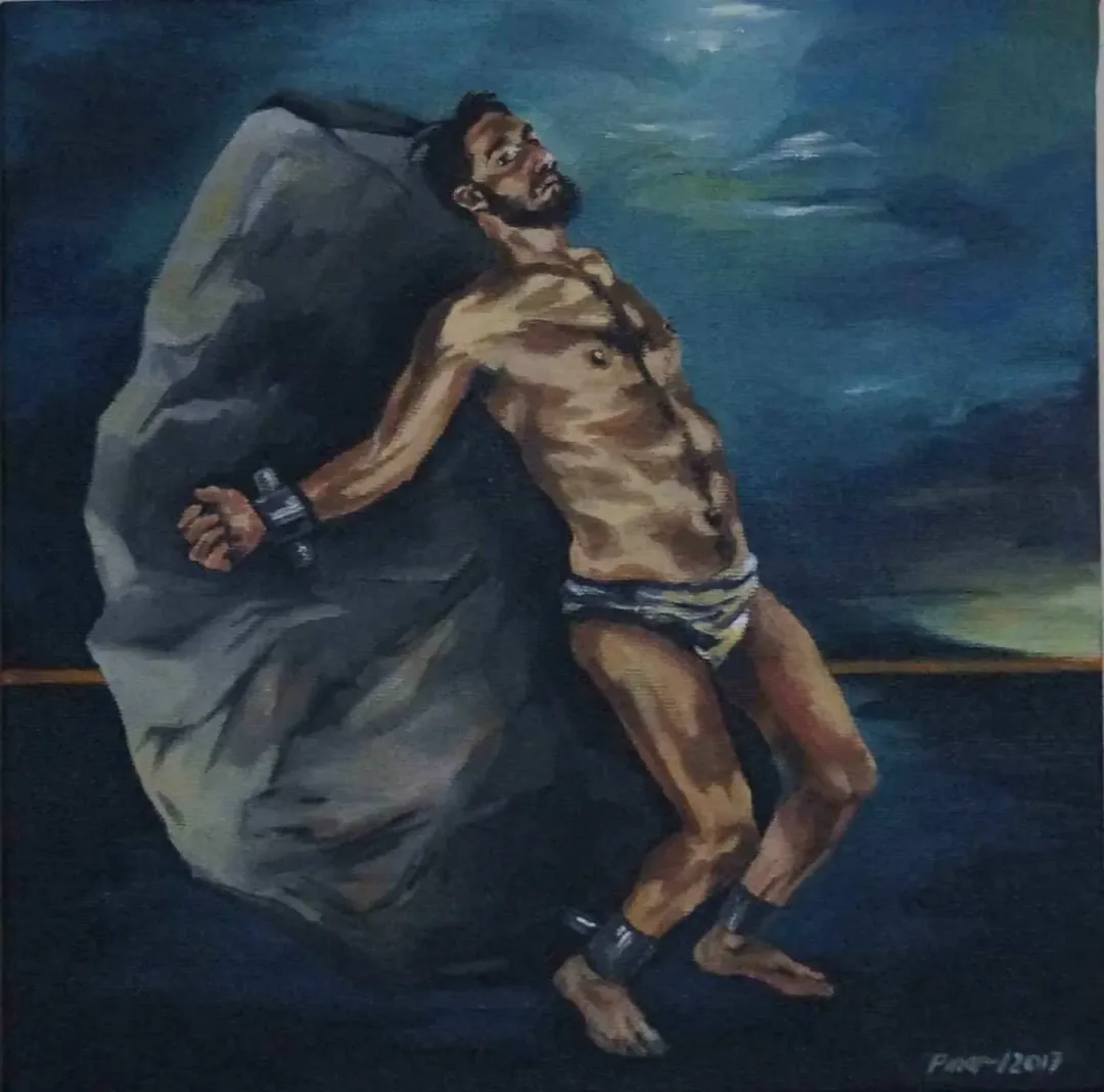 yakınlaştır "prometheus" eseri PINAR BÜYÜK tarafından 2017 yılında 25x25 cm ölçülerinde Tuval üzeri yağlı boya tekniği ile yapılmıştır.