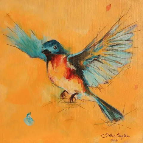 "isimsiz" eseri SALİH SARIYILDIZ tarafından 2017 yılında 25x25 cm ölçülerinde Tuval üzeri yağlı boya tekniği ile yapılmıştır.