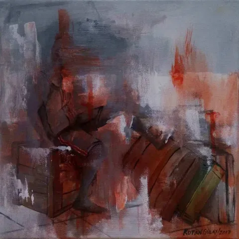 GÜLAY KOTAN — “Reaksiyon”, 2017 "Reaksiyon" eseri GÜLAY KOTAN tarafından 2017 yılında 25x25 cm ölçülerinde Tuval üzeri akrilik boya tekniği ile yapılmıştır.