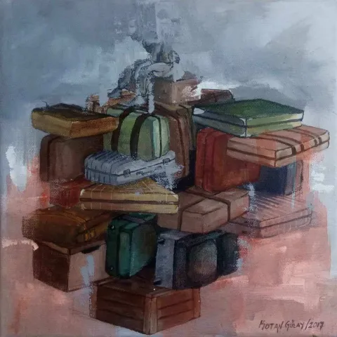 GÜLAY KOTAN — “Yığıntı”, 2017 "Yığıntı" eseri GÜLAY KOTAN tarafından 2017 yılında 25x25 cm ölçülerinde Tuval üzeri akrilik boya tekniği ile yapılmıştır.