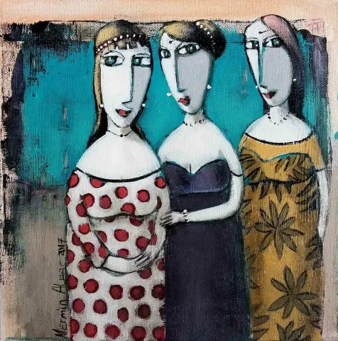 NERMİN ALPAR — “isimsiz”, 2017 "isimsiz" eseri NERMİN ALPAR tarafından 2017 yılında 25x25 cm ölçülerinde Tuval üzeri yağlı boya tekniği ile yapılmıştır.
