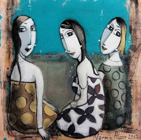 NERMİN ALPAR — “isimsiz”, 2017 "isimsiz" eseri NERMİN ALPAR tarafından 2017 yılında 25x25 cm ölçülerinde Tuval üzeri yağlı boya tekniği ile yapılmıştır.