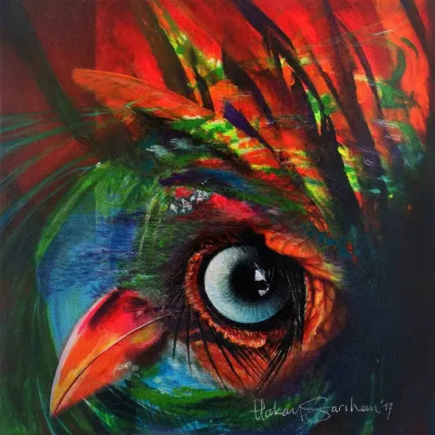 HAKAN SARIHAN — “Acayipimsiler”, 2017 "Acayipimsiler" eseri HAKAN SARIHAN tarafından 2017 yılında 25x25 cm ölçülerinde Tuval üzeri akrilik boya tekniği ile yapılmıştır.