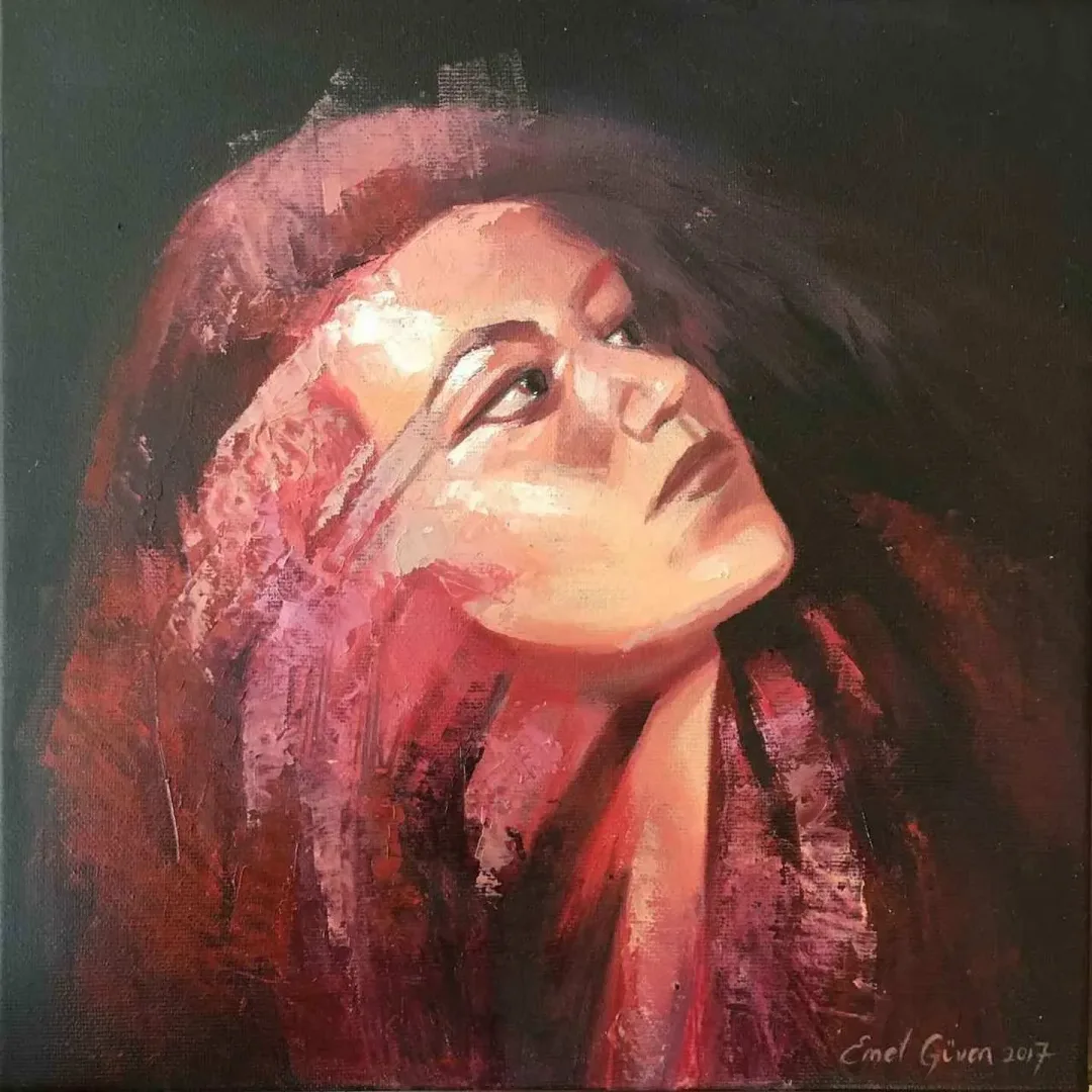 yakınlaştır "dönüşüm" eseri EMEL GÜVEN tarafından 2017 yılında 25x25 cm ölçülerinde Tuval üzeri yağlı boya tekniği ile yapılmıştır.