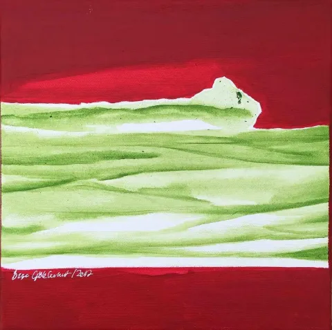 "isimsiz" eseri ÖZGE GÖKBULUT ÖZDEMİR tarafından 2017 yılında 25x25 cm ölçülerinde Tuval üzeri yağlı boya tekniği ile yapılmıştır.